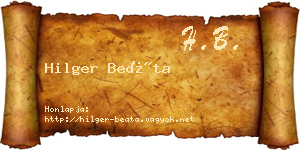 Hilger Beáta névjegykártya