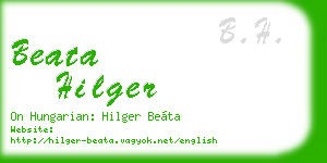 beata hilger business card