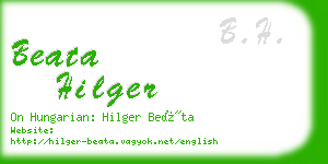 beata hilger business card